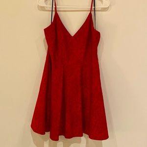 Red Lace Skater Dress M
